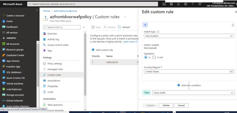 Azure Web Application Firewall on Azure Front Door